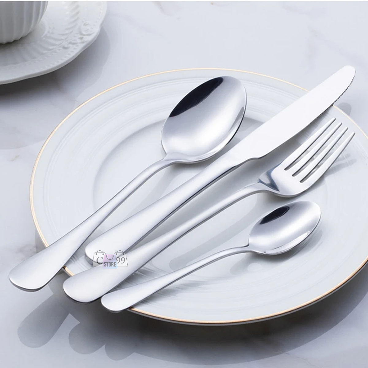 Miniatura 2 de Set de cubiertos Juego de Vajilla x 24